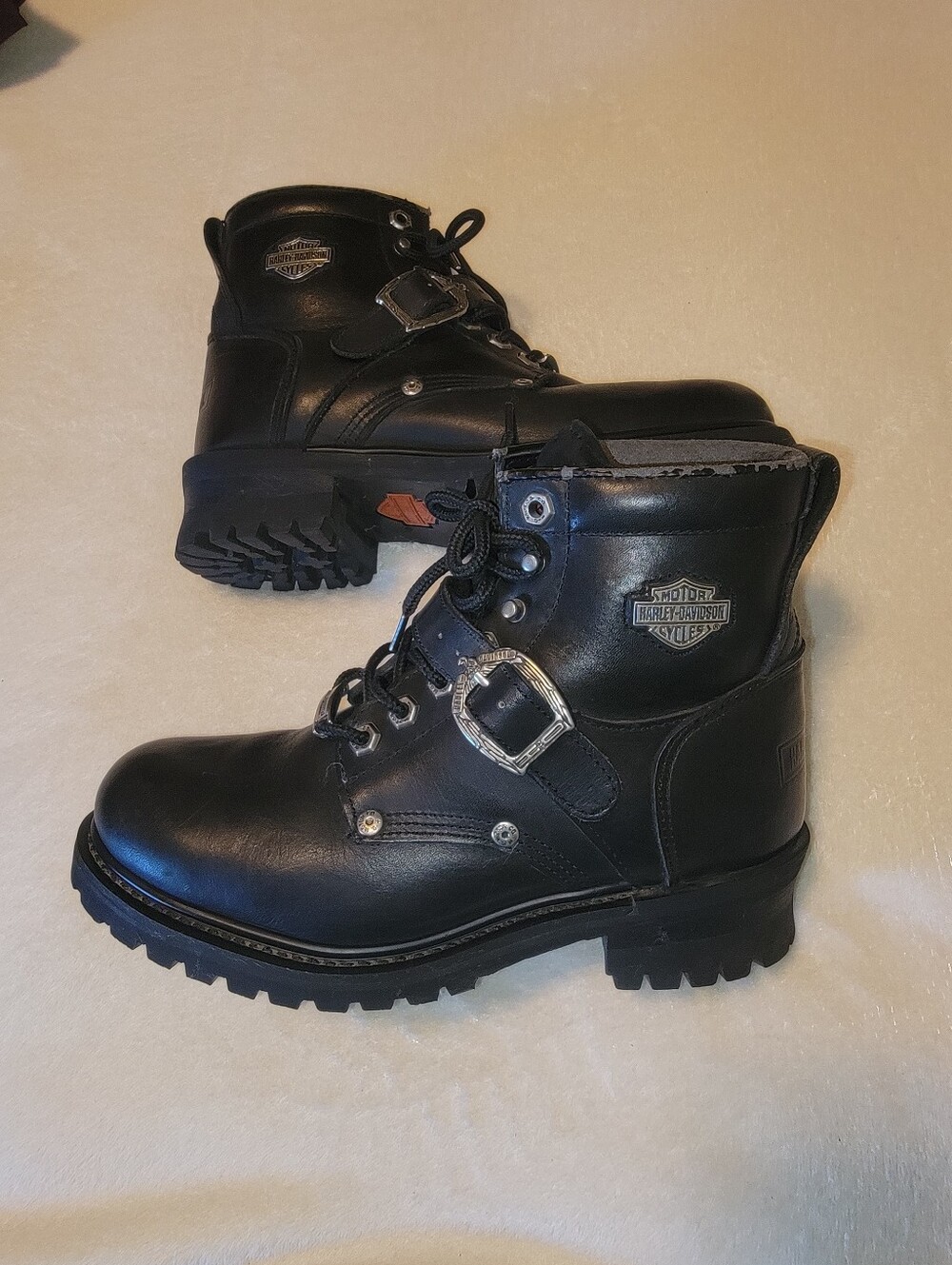 Authentic Harley Davidson Black Leather Womens Riding Boots 9.5